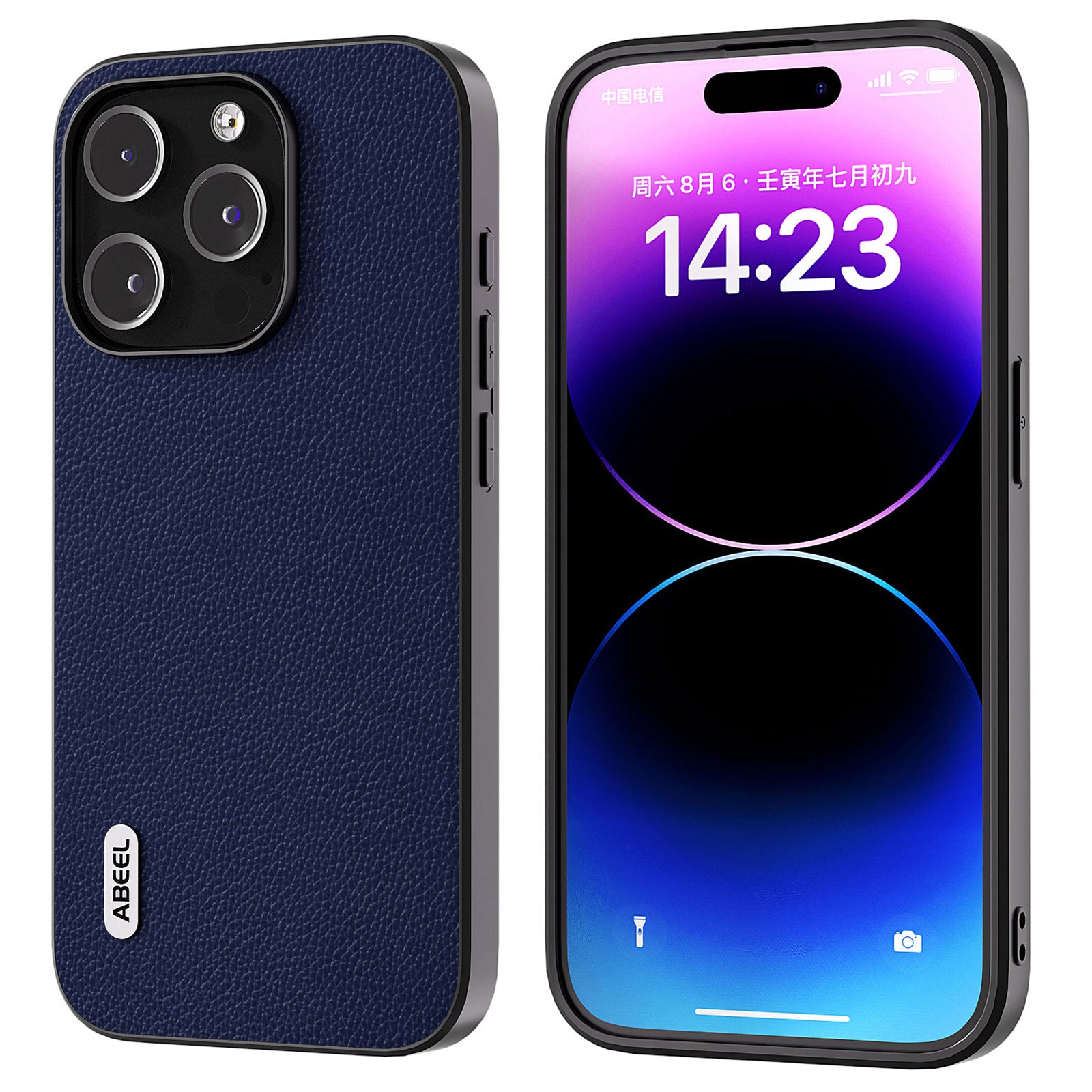 ABEEL pro iPhone 15 Pro Max hovězí kůže potažená kůží PC TPU ochranný kryt Litchi Texture pouzdro na telefon ABEEL pro iPhone 15 Pro Max hovězí kůže potažená kůží PC TPU ochranný kryt Litchi Texture pouzdro na telefon
